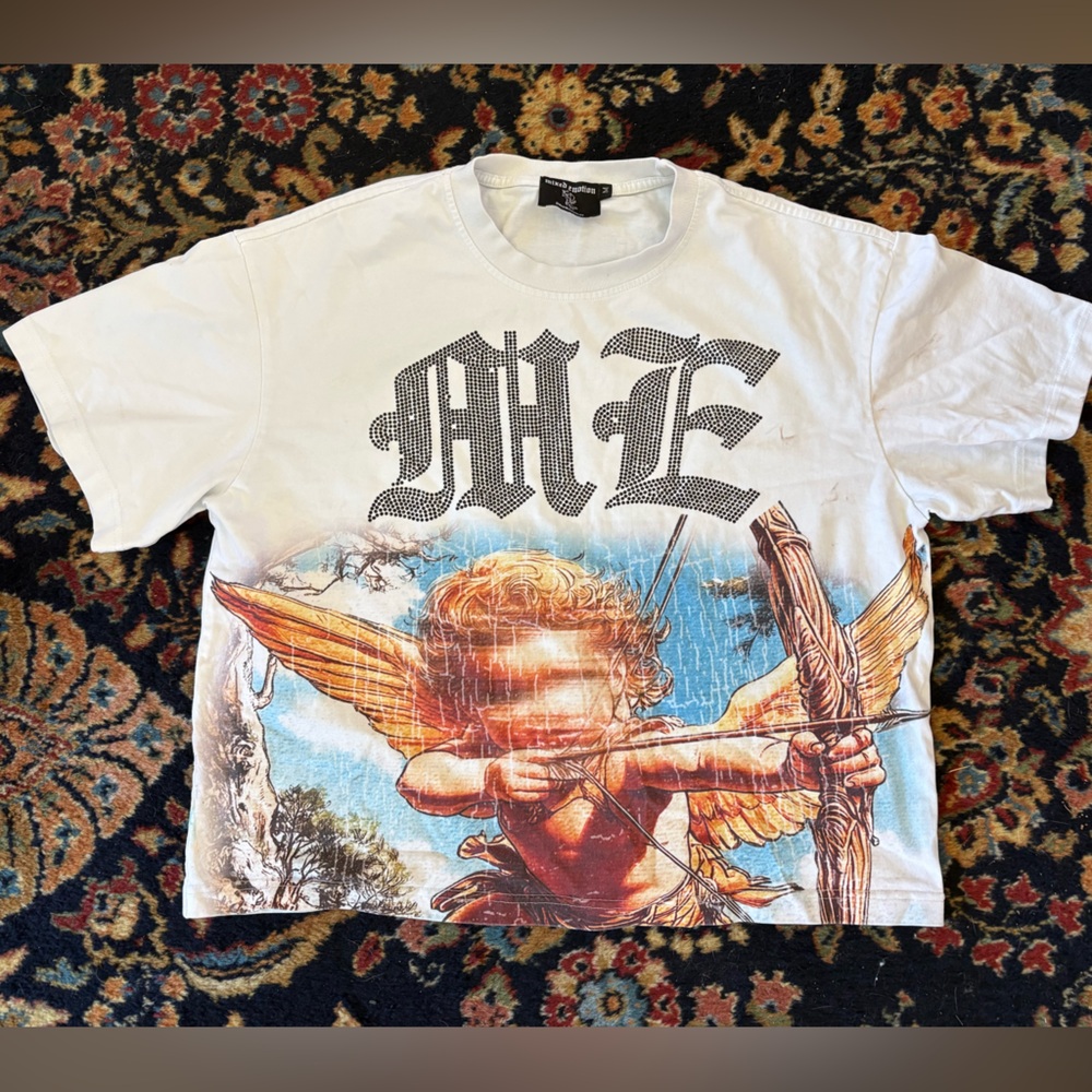 Mixed Emotion 100 Percent Cotton Embellishment Front Back Size M